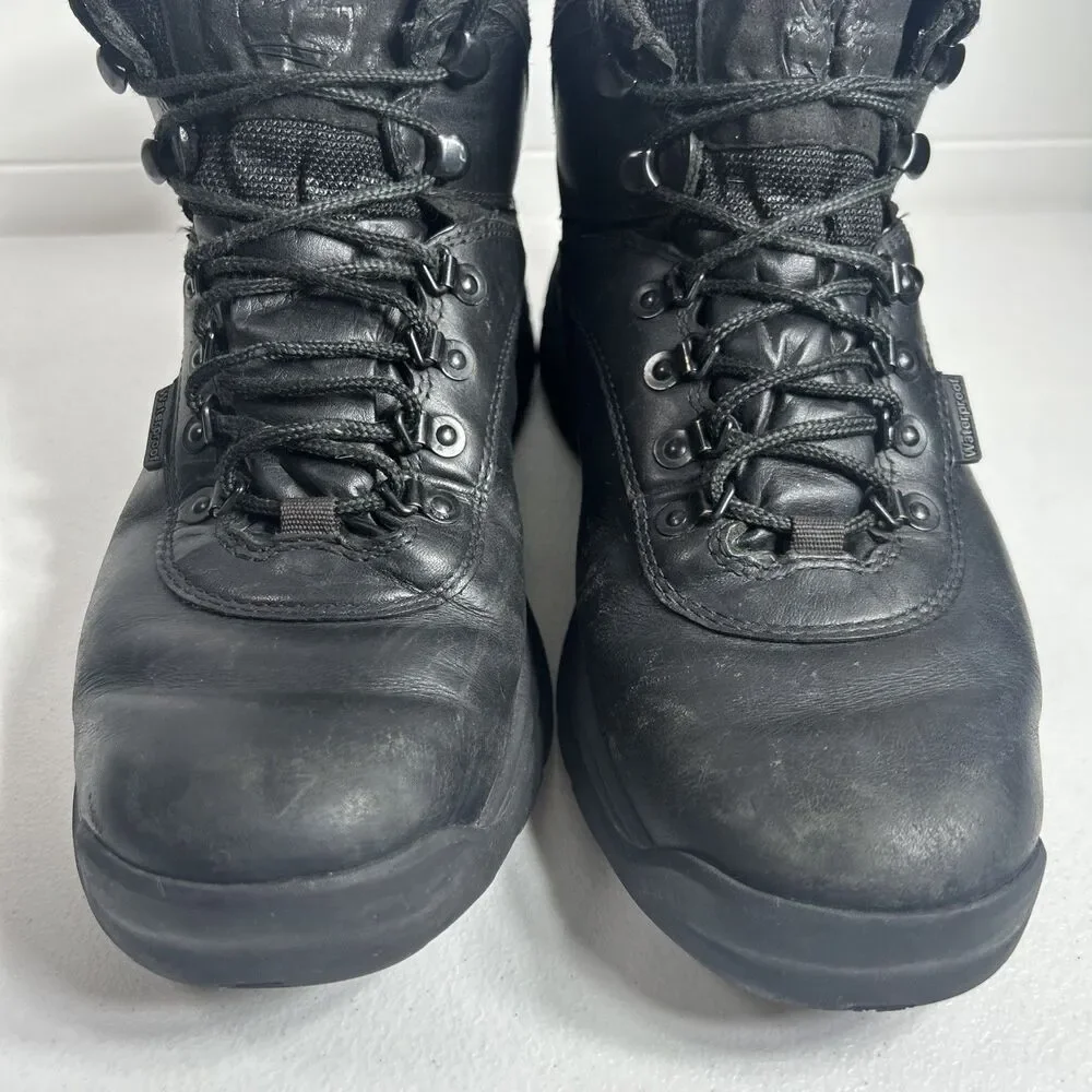 Timberland Men's Hiking Boots Size 10.5 Black White Ledge A9546 Mid Waterproof